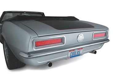 rear taillight panel on a custom 1967 chevy camaro rs