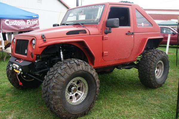 Lifted red Jeep