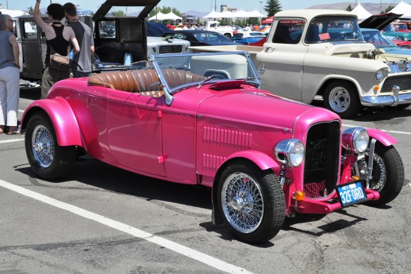 1932 pink ford roadster hot rod