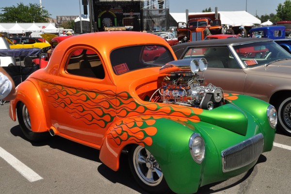 willys hot rod with supercharged v8