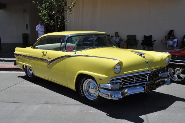 yellow 1950s ford Fairlane coupe