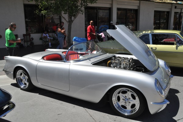 silver customized c1 corvette