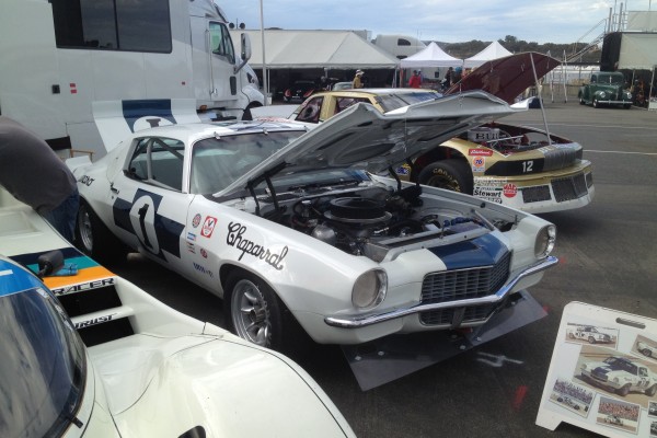 vintage trans am race cars at Monterey Car Week, 2012