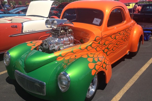 hot rod willys coupe with supercharged v8