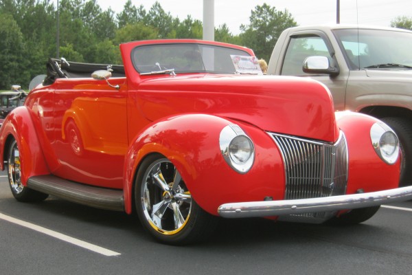 Red convertible hot rod