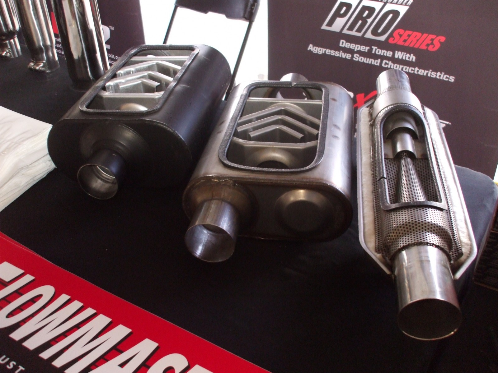 Flowmaster brought an assortment of exhaust products for the truck market, ...