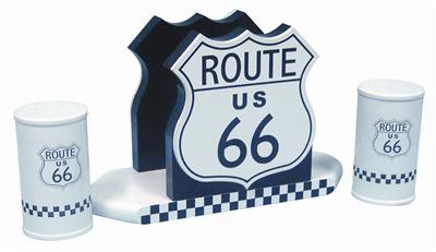 route 66 Napkin Holder with Salt and Pepper Shaker