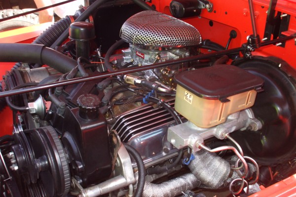 v8 engine in an old pickup truck