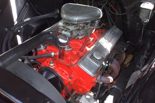 small block chevy v8 in an old pickup truck