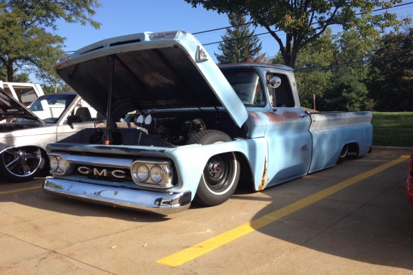 vintage gmc truck lowrider on airbags