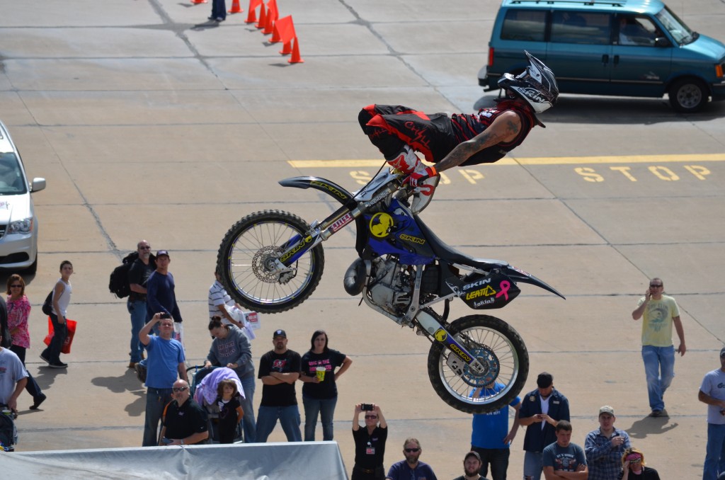 dirt bike rider performing an aerial stunt