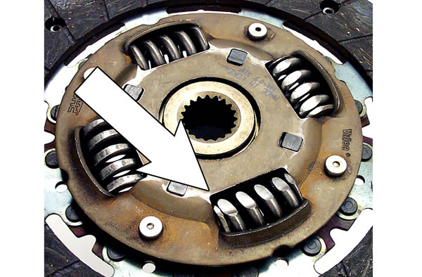 flattened springs on a clutch disc