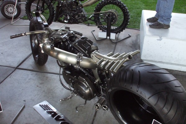 customized motorcycle on display at SEMA 2012