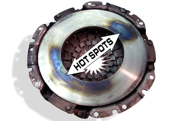 hot spots shown on a clutch Pressure Plate