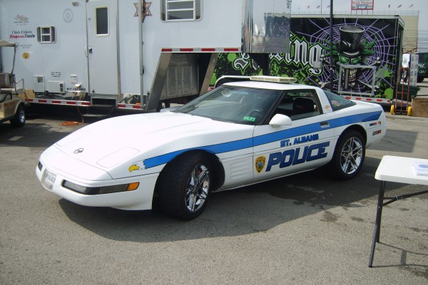 C4 Corvette Police Car at Drag Race Event