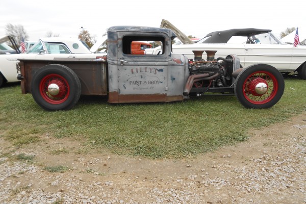 lowered rat rod prewar pickup truck