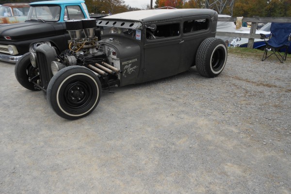 chopped and lowered ford tudor hot rod