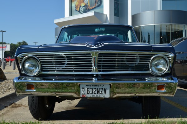 1965 Ford Falcon, bumper, grille, and headlights