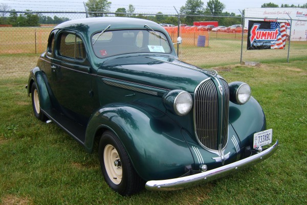 green vintage plymouth prewar business coupe
