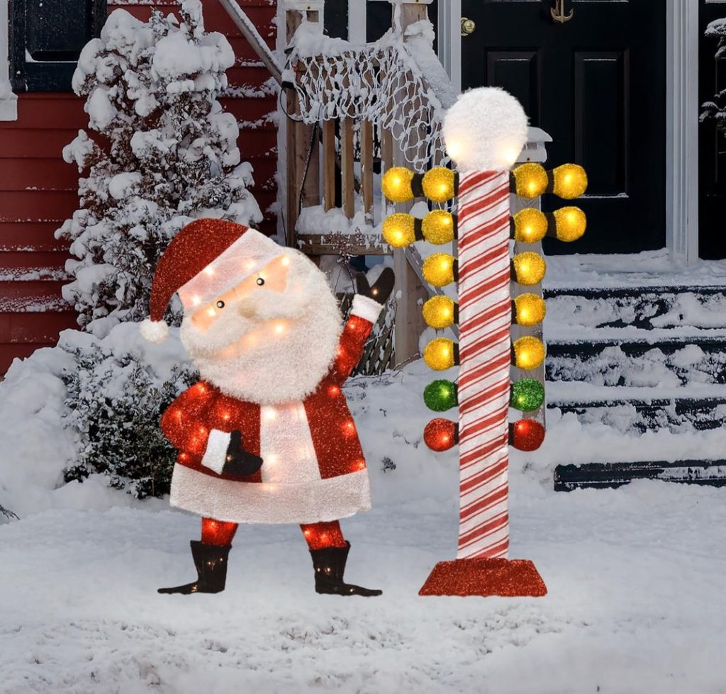 Santa with nhra drag race Christmas tree decoration