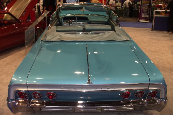 rear view of a vintage chevy impala ragtop at 2012 SEMA show