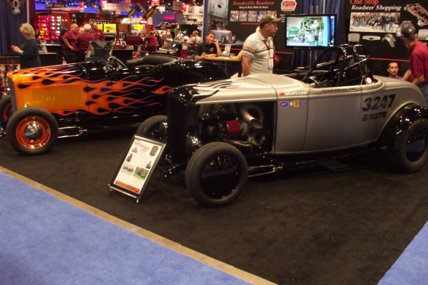 a pair of ford hot rods on display at 2012 SEMA show