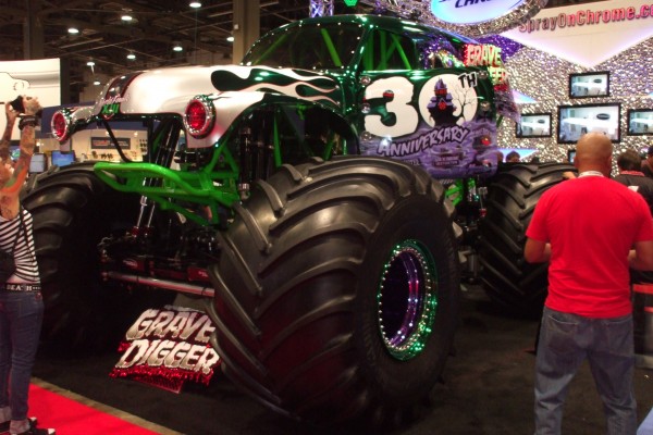 grave digger monster truck on display at 2012 SEMA show