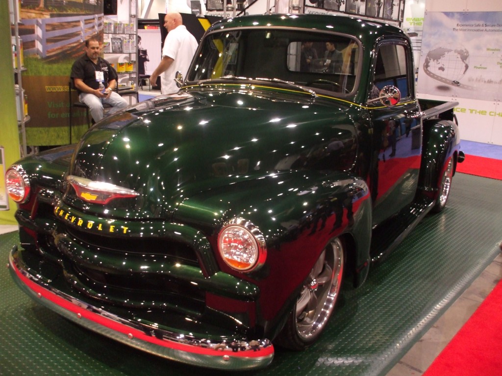 vintage chevy 3100 truck on display at 2012 SEMA show