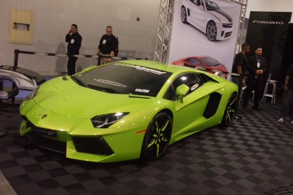 green Lamborghini at 2012 SEMA show