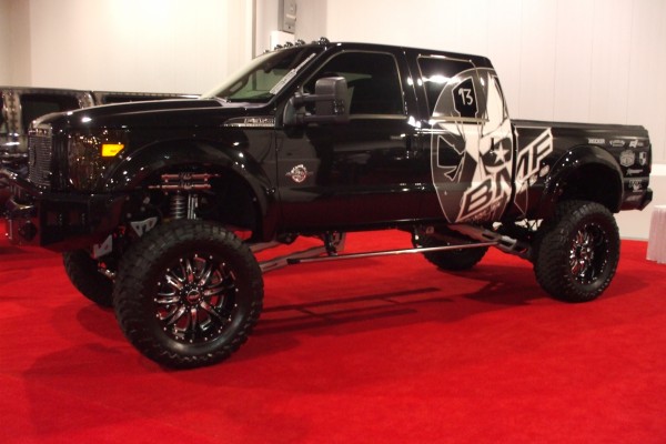 customized ford super duty on display at 2012 SEMA show