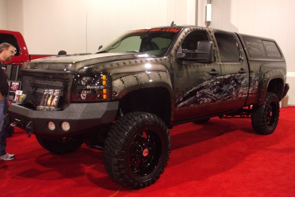customized gm pickup truck on display at 2012 SEMA show