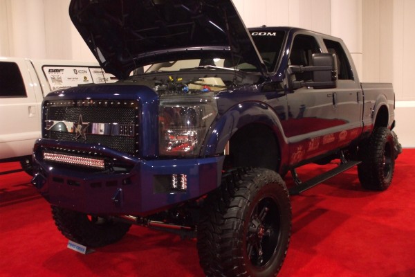 lifted and custom ford super duty on display at 2012 SEMA show
