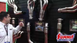 video still of man explaining exhaust header design