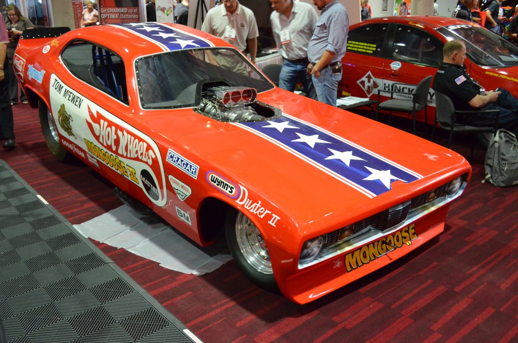 tom mcewen Mongoose plymouth duster funny car at SEMA 2012