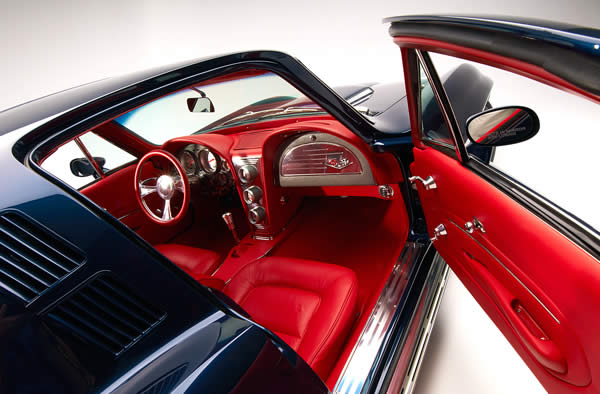 1965 chevy corvette sting ray custom show car, passenger interior