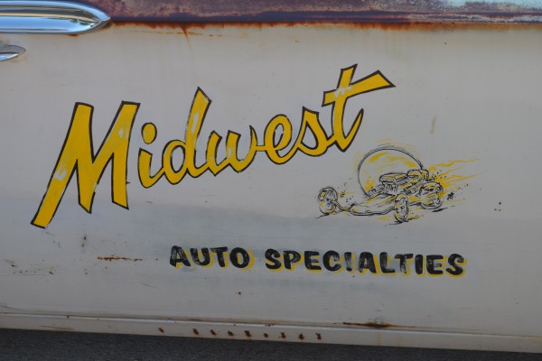 midwest auto specialties paint job livery on a 1960 chevy parkwood wagon hot rod