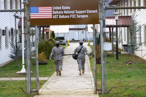 gated entrance to military base
