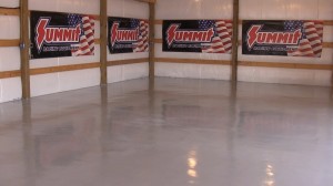 clean garage with freshly painted floor