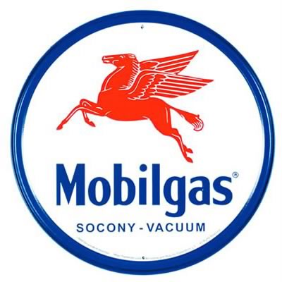 mobilgas vintage tin sign