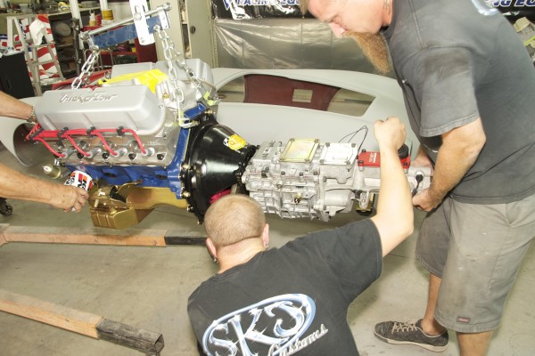 installing a tremec transmission onto a ford crate engine