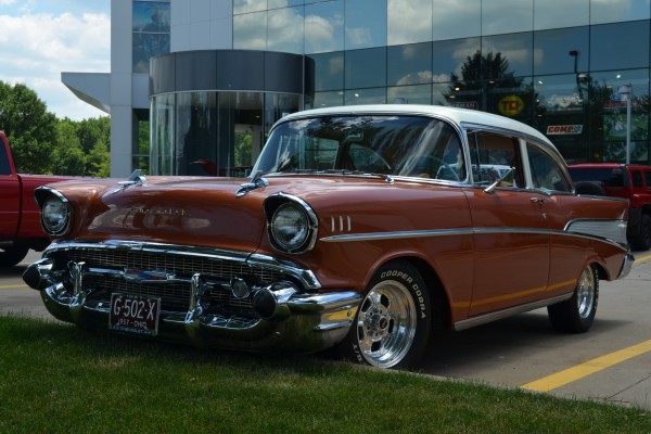 1957 Chevrolet Bel Air parked at summit racing