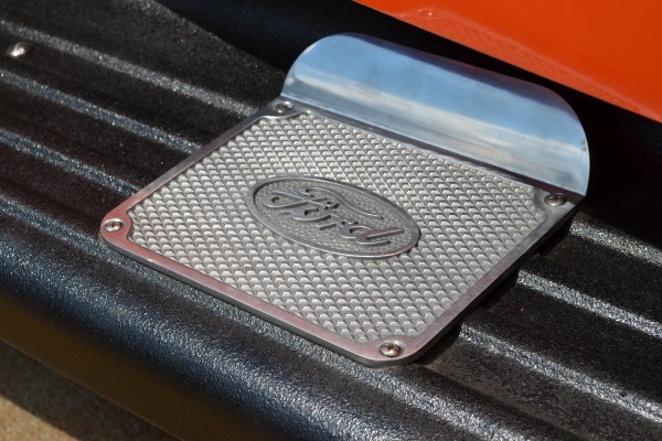 blue oval step plate on a 1948 Ford F-1 Truck