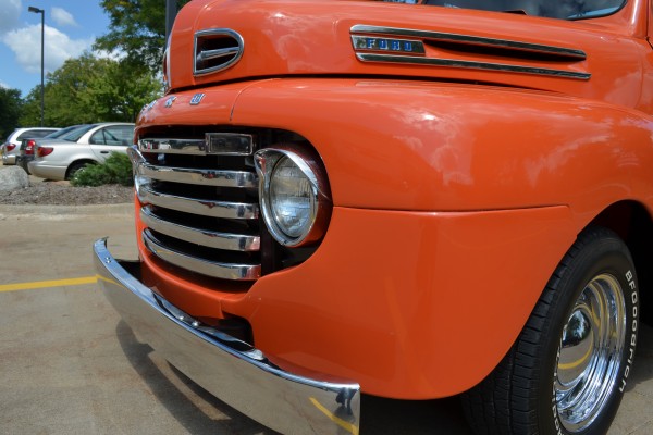 front grille and bumper on a 1948 Ford F-1 Truck