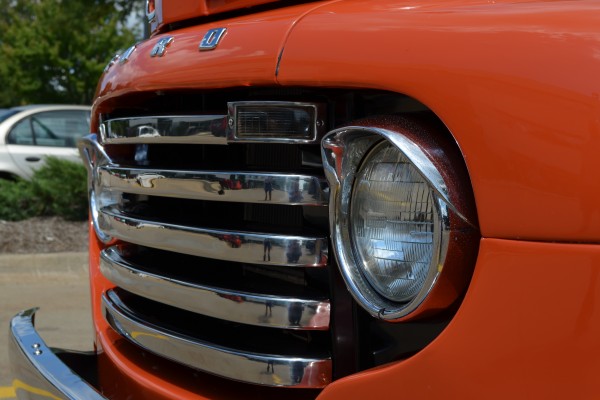 close up of a grille on a 1948 Ford F-1 Truck