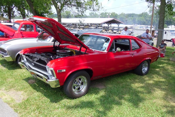 red chevy nova post coupe