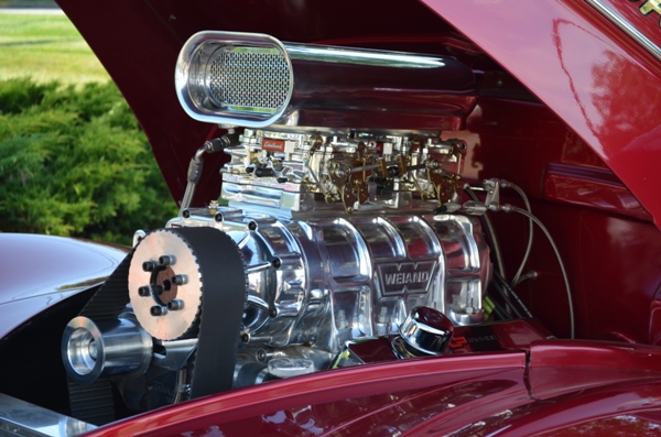 supercharged v8 in an old gasser hot rod