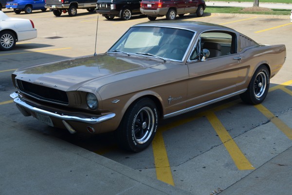 1965 ford mustang fastback, front driver side view