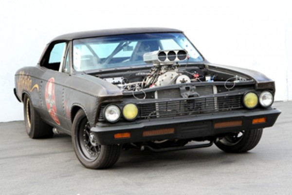 first-gen chevy chevelle muscle car with supercharged v8