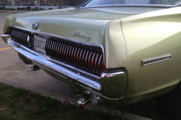 1967 Mercury Cougar, rear bumper and exhaust tips