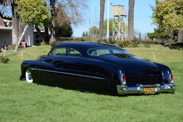 customized 1951 mercury lead sled coupe, rear view